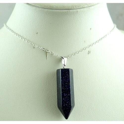 Natural stone Turquoises Quartz Crystal Opal tiger eye Hexagonal Point Pendant for diy Jewelry making necklace Accessories