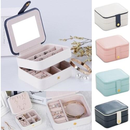 New Jewelry Organizer Display Travel Jewelry Case Boxes Portable Jewelry Box Zipper Leather Storage Joyeros Organizador De Joyas