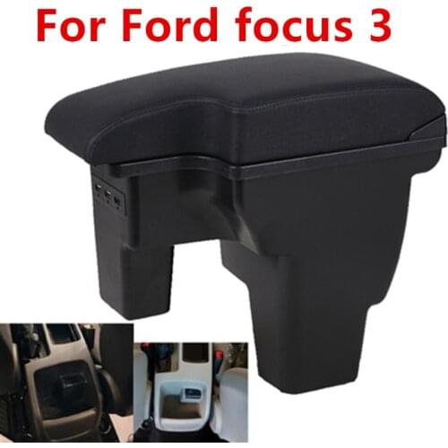 For Ford focus 3 armrest box central Store content focus mk3 armres box with USB interface