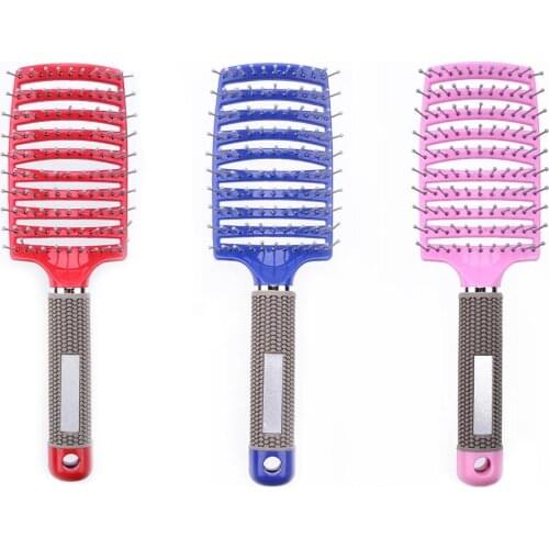 Girl Hair Scalp Massage Professional Hair Comb Anti Static Brush Bent Row Scalp Massager Hair Salon Styling Tool