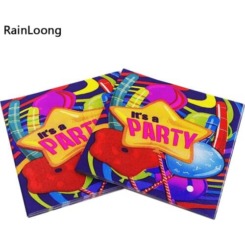 [RainLoong] Its Party Napkin Paper Birthday Event Tissue Napkins Decoupage Decoration Paper 33cm*33cm 1 pack (20pcs/pack)