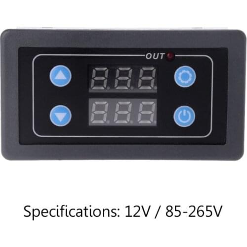 DC12V AC110V/220V Digital Time Delay Relay Module Timer Cycle Control with Case
