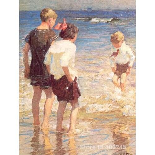 Christmas Gift Children at Shore No. 3 by Edward Henry Potthast oil painting reproduction High quality Handmade