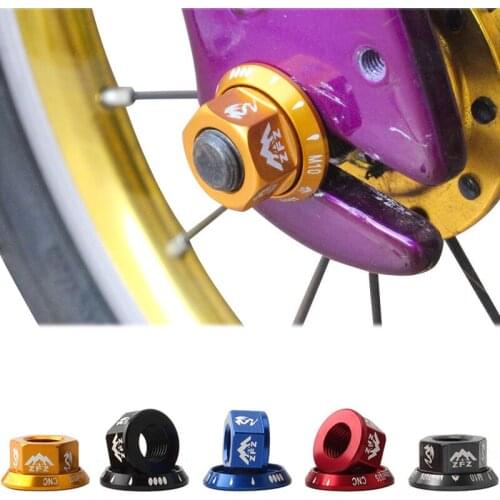Folding Bicycle Hub Nut Dead Fly Mountain Bike Hub Nut M10 Rear Axle Screw 7075 Aluminum Alloy Screw Accessories Bicycle Hub Nut
