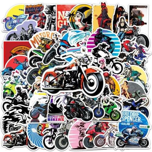 10/50PCS Trendy Personality Locomotive Cool Stickers for DIY Notebook Skateboard Laptop Guitar Stationery Motocycle Car Sticker
