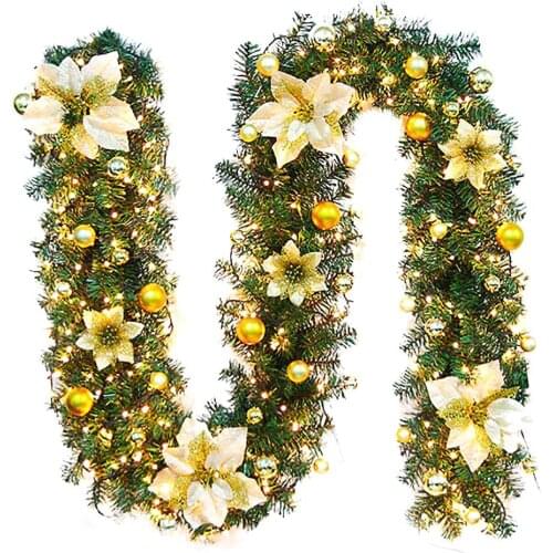2.7M LED Tree Hanging Ornament Rattan Colorful Decoration For Christmas Party Wedding Home Outdoor Garland Wreath Decoration
