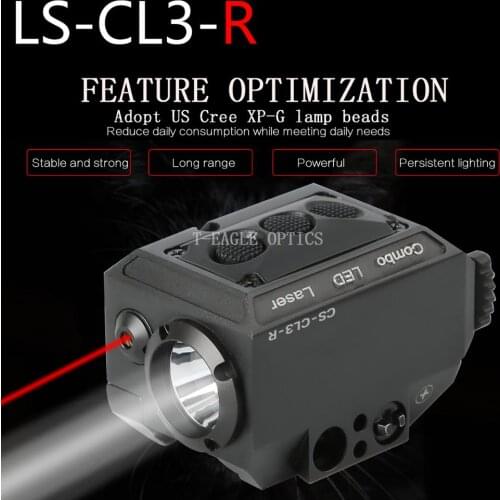 Tactical LED Flashlight Red Laser Sight For 20mm Rail Mini Glock Pistol Gun Rifle Light lanterna Airsoft Light