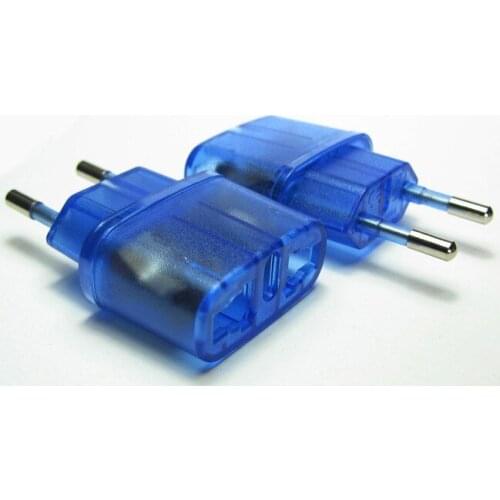 Universal blue 10A 250V CE certified ABS material connector AU US UK to EU travel mini plug adaptor 5pcs/lot