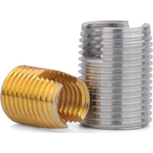 1-10pcs M2 To M16 Galvanized Stainless Steel Threaded Inserts Metal Thread Repair Insert Self Tapping Slotted Screw Threaded