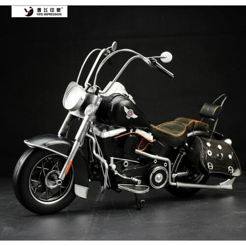1:6 Vintage Motorcycle Model Retro Handmade Metal Crafts Miniatures Home Decor Fathers Day Birthday Gift Ornaments Decoration