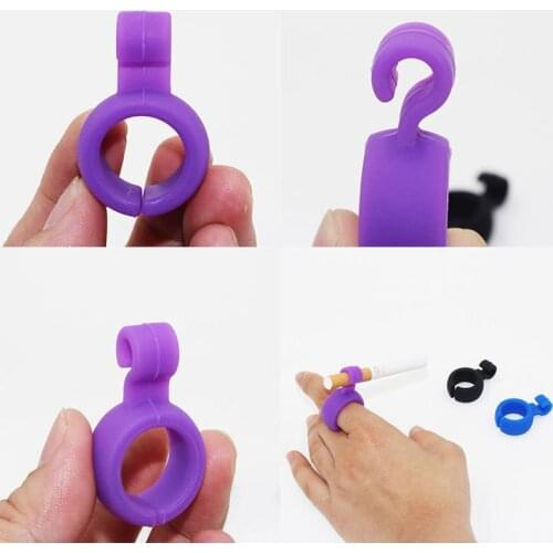 1Pcs Silicone Smoker Finger Ring Hand Rack Cigarette Holder Smoking Accessories for Game Player Driver Hand Free