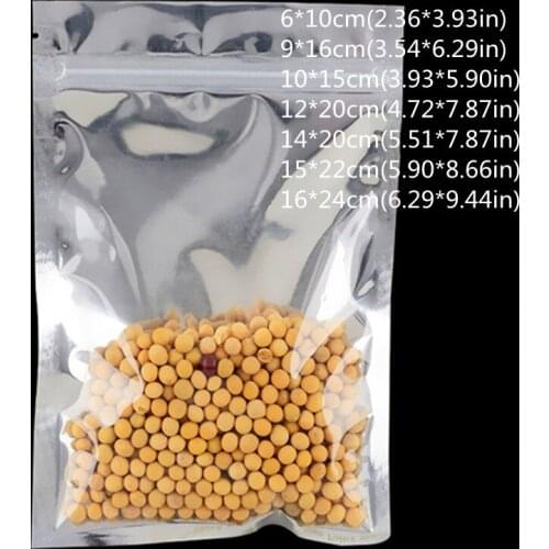 100pcs Translucent Ziplock Bag Zipper Bag Reusable Aluminized Foil Plastic Pouches Food Electronic Accessories Sealed Zipper Bag
