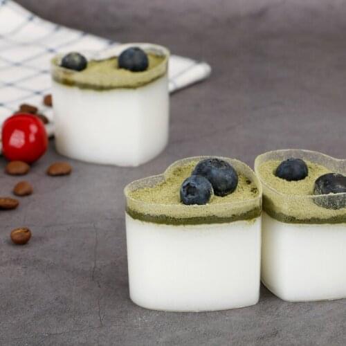 12/24PCS 70ml Mini Heart Dessert Cups Plastic Reusable Fruits Mousses Pudding Cups Appetizer Container Party Festival Supplies