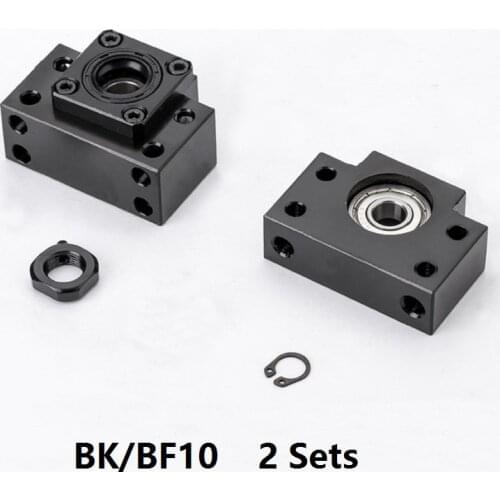 2pcs BK10 Fixed Side + 2pcs BF10 Floated Side for RM1204 ball screw end support cnc part 2 sets BK/BF10