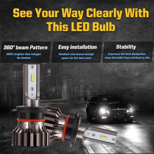 2pcs H4 H7 9005 9006Automobile LED Integrated Headlights Mini Headlights Rotary Chuck Off Road Vehicle Work Lights Replace Xenon