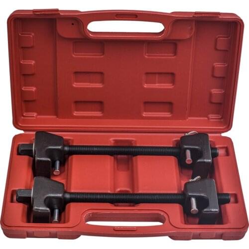 2pc Coil Spring Compressor For MacPherson Struts Shock Absorber Car Garage Tool 1 Pair 300mm Twin Hooks Clamps Car Van Repair