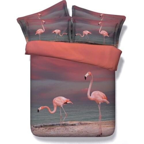 Flamingo Bedding sets 3D bed cover sheets spread quilt duvet covers set Queen size bedspread bedset Super King full twin 4PCS