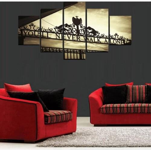 5 Pieces Hd Printing Canvas Painting You Will Never Walk Alone Modular Pictures Wall Art Posters for Home Room Decor No Frame