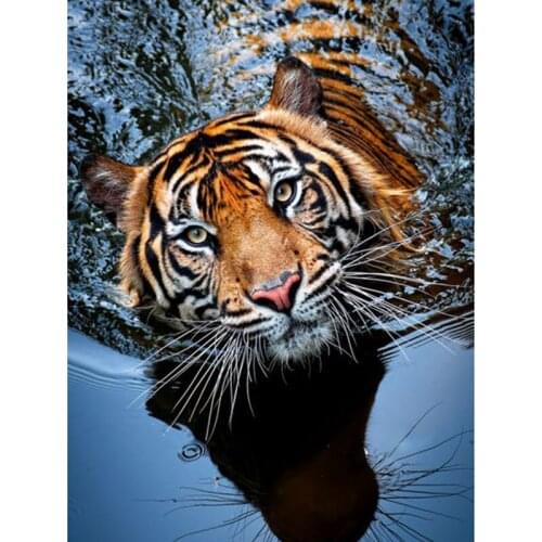 5D DIY Full Square/Round Diamond Painting Cross Stitch Swimming tiger 3D Diamond Embroidery Rhinestone Mosaic Home Decoration