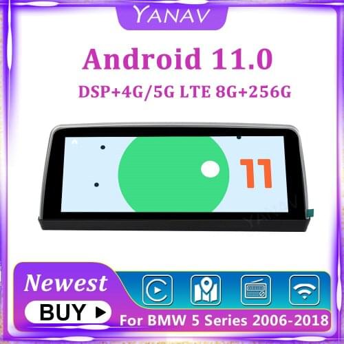 Android 11.0 Stereo Receiver Car Radio For BMW 5 Series E60 F10 F11 F18 F07 G30 2006-2018 Auto GPS Navigation Video DSP Carplay