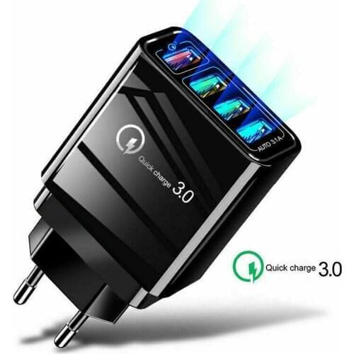 Quick Charge 3.0 4 Multi Port USB Hub Wall Charger Adapter Fast charging USB phone charger UK EU US Plug