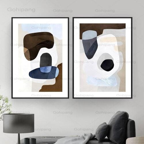 Canvas Poster Abstract Geometric Color Block Painting Colorful Wall Art Pictures Paintings for Living Room Home Decor No Frame