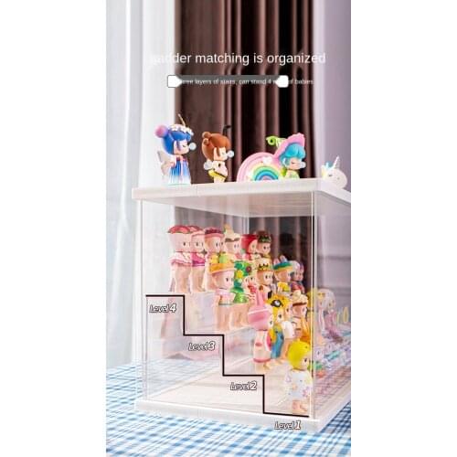 Blind Box Storage Display Stand Acrylic Hand-made Box Doll Toy Brick Organizer Doll Transparent Dustproof Door Type