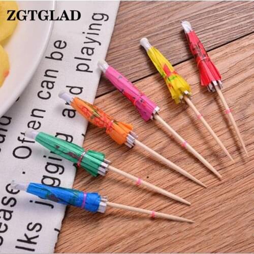 Hot 50 pcs Paper Cocktail Parasols Umbrellas drinks picks wedding Event & Party Supplies Holidays sticks
