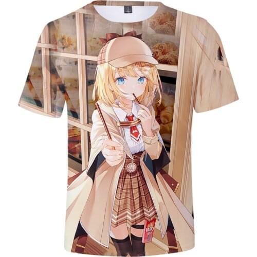HOLOLIVE VTuber Watson Amelia 3D Printed Spring Summer Preppy Men/Women Street Clothes T-shirt Streetwear Kawaii St Kids Tees