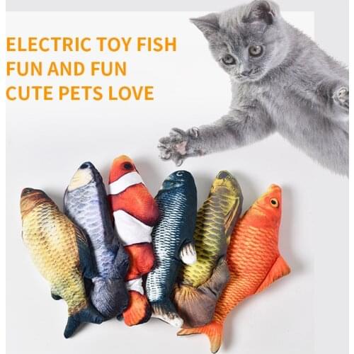 Cat Toys Interactive Cat Electric Fish Simulation Mint Charging Plush Fish Funny Cat Educational Pet Toy Pet Products Kitten Toy