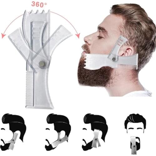 Mens Beard Shaping Tool Trimming Shaper Template Comb Styling Template Adjustable Beard Shaping & Styling Tool