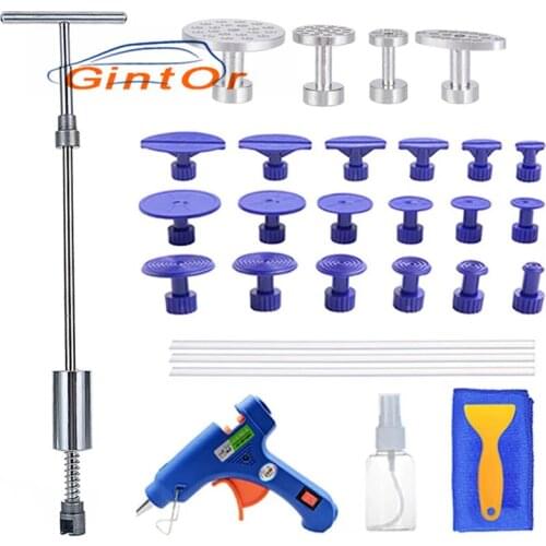 Car Dents No Paint Dent Repair Tool Puller Dent Removal Kit Sliding Hammer Glue Stick Reverse Hammer Glue Sheet Car Hail Damage