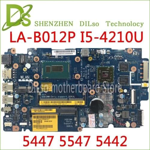 KEFU LA-B012P For Dell Inspiron 5447 5547 5442 Laptop Motherboard LA-B012P REV:1.0 PM i5-4210u CN-056DXP 56DXP Motherboard Test