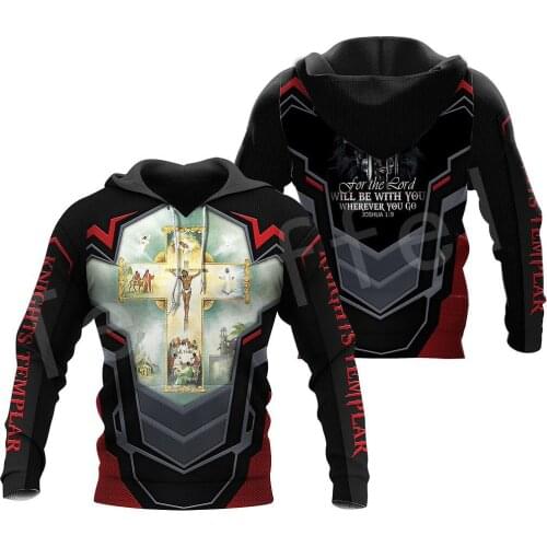 Knight Templar Jesus God Guard Cavalier Pullover women for men hoodies Fashion 3D Printed Zip Hoodies Sweatshirts Jacket