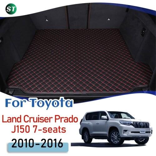 For Toyota Prado J150 2010-2016 Custom Leather Car Trunk Mats Rear Trunk Floor Mat Tray Carpet Cargo Liner Accessories