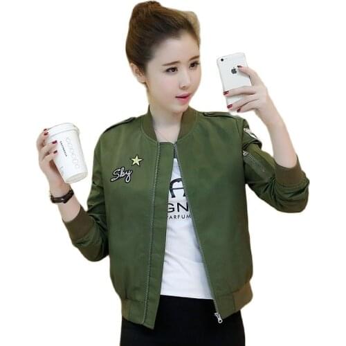 Army Green Jacket Short Paragraph 2021 Spring And Spring Korean Wild long-sleeved Aviator Jacket Baseball Uniform