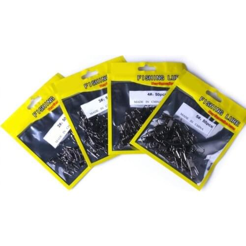 50%HOT 50 Pcs Fast-Lock Rolling Swivel Snap Bearing Fishing Connector Clasp Tackles