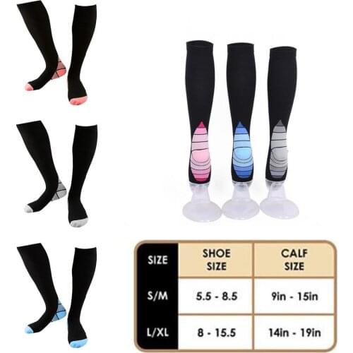 Mounchain Adult Unisex Sports Outdoor Compression High Elastic Anti-stripping Anti-friction Socks S/M, L/XL