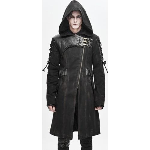 Devil Fashion Mens Steampunk Hoodies Cardigan Coats Punk Retro Slim Fit Long Sleeve Men Jacket
