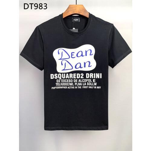 Dsquared2 men Clover print T-shirt Women / Men Fashion Cotton Casual Short Sleeve T-shirt Round Neck tops graphic t shirts