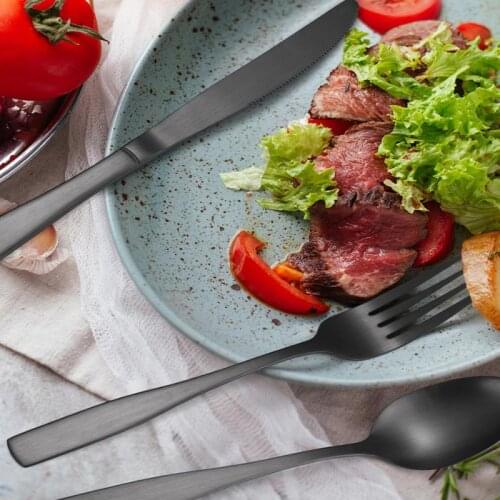 20-piece Dinnerware Set Cutlery Stainless Steel Matte Square Handle Western Tableware Set Knife Fork Spoon Luxury Flatware Set