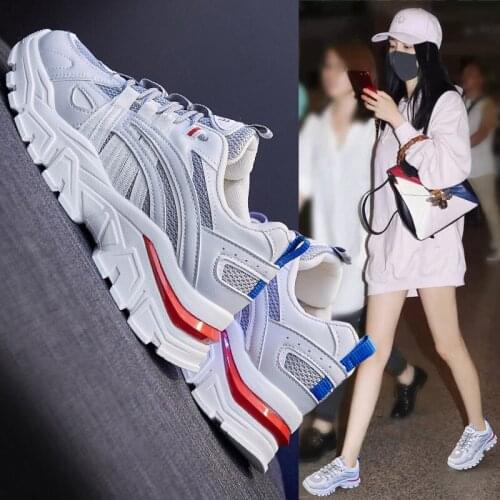 Spring new fashion reflective vamp womens shoes soft soles comfortable non-slip mesh fabric casual shoes small white shoes