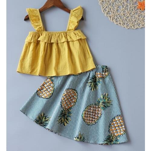 Girl Clothes 2020 Summer Set Top+Skirt 2Pcs 3-7Y Kids Clothes Girls Set Baby Girl Dress