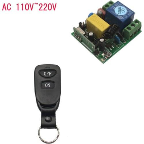 433/315Mhz AC 110V 1 CH Remote Control Switch Receiver Wireless RF ON OFF Transmitter For Hall Bedroom Lights Lamp ON OFF 220V