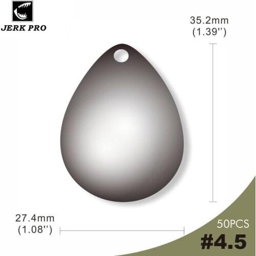 JERK PRO 50PCS Size 4.5 Smooth Steel Colorado Spinner Blade Fishing Lure Spinnerbait Accessories Angler’s Tackle Craft Component