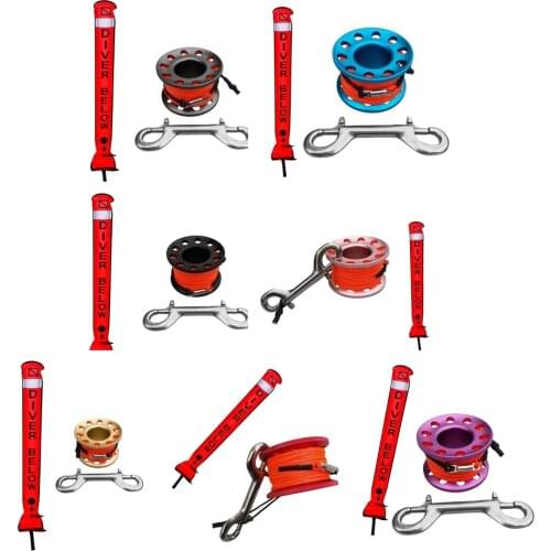 Scuba Diving SMB Surface Marker Buoy Signal Tube With Dive Reel Spool Dive Buoy Underwater Dive Gear Equipment Snorkeling Diver