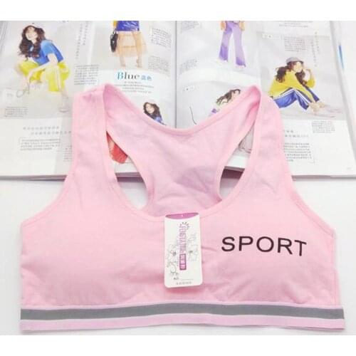 1PC Cotton Lovely Girls Letters Printing Sports Bra Underwear Vest Children Sport Running Undies Seamless Girls Cute Tank Tops