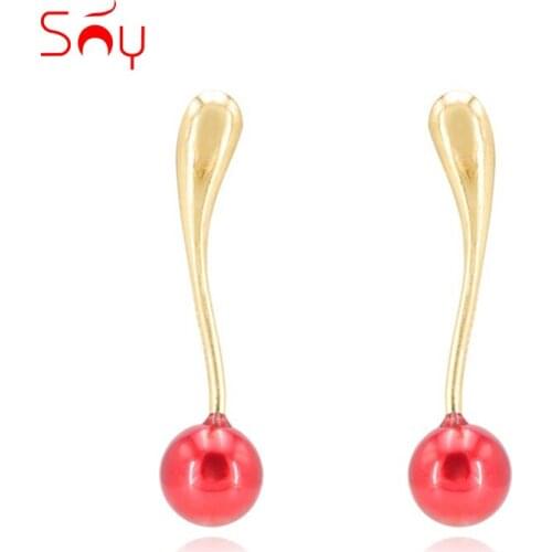 Sunny Jewelry Fashion Jewelry 2020 Long Stud Earrings For Women High Quality Round Red Yellow Opal Fairy For Party Daily Gift