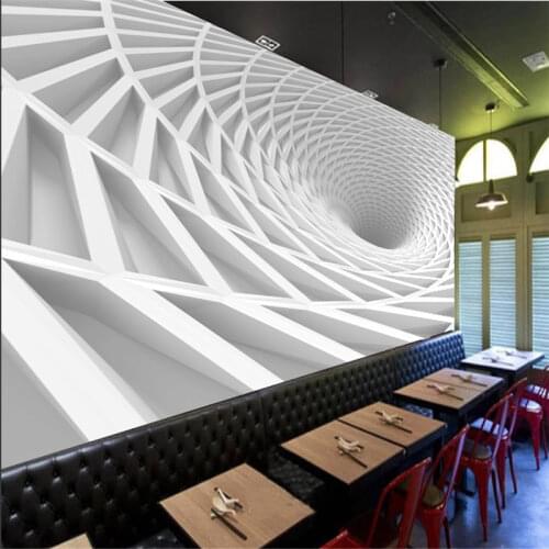 Modern Technology Abstract Architecture Tunnel White Background Wall Papers Home Decor 3D Living Room Bedroom Mural Wallpaper 3D