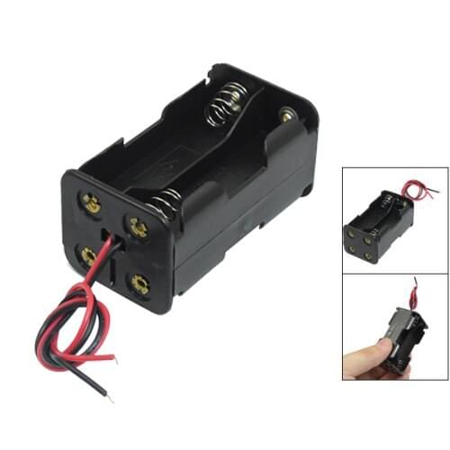 Top Deals Black Tow Layers 4 x 1.5V AA Batteries Battery Holder Case Box w Wire Leads